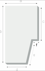 Schräge rechts + f Maß
